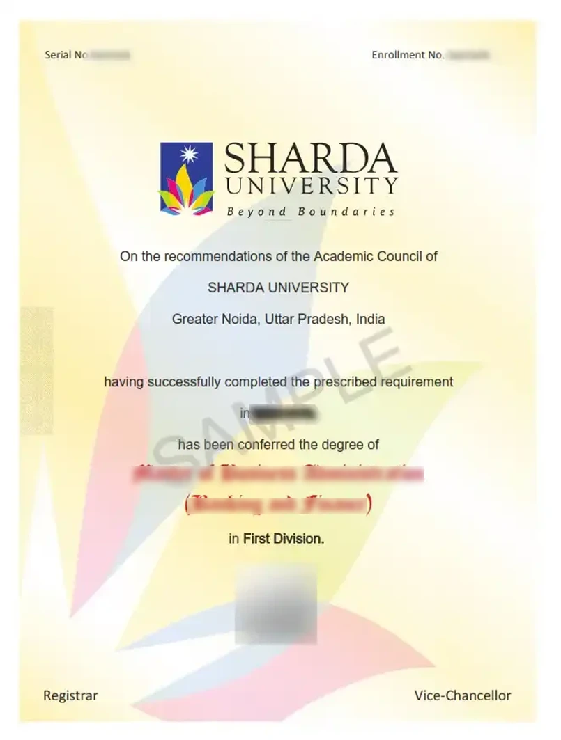 sharda online degree sample