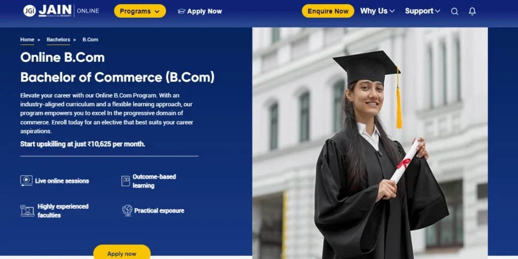 jain online bcom