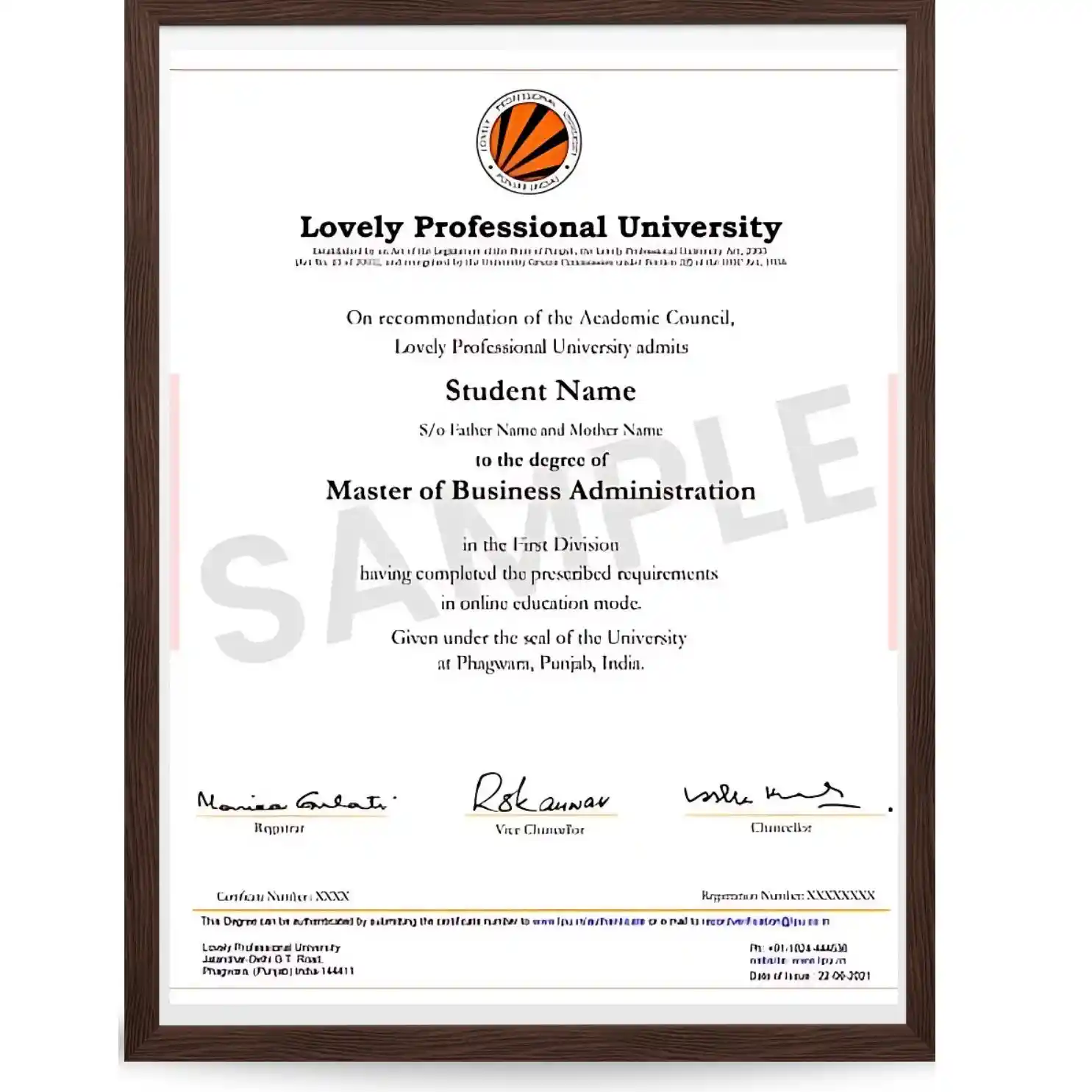 lpu online mba degree sample